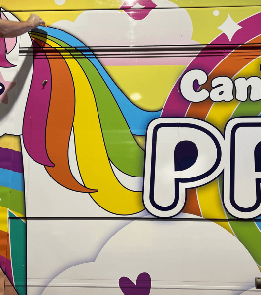 A sneak preview of the 2023 CapMetro Pride bus.