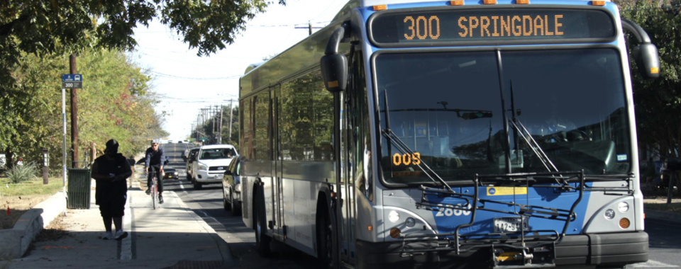 A CapMetro bus running Route 300